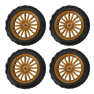 Lot de 4 pneus RC hexagonaux de 12 mm, en plastique marron, texture concavoconvexe, pour voiture de sport plate 1/10 02 - Neuf