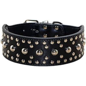 Eryi-Collier Unisexe En Cuir Clouté Pour Chien De Taille Moyenne Et Grande Pour Pitbull Doberman Tailles M L Noir - Neuf