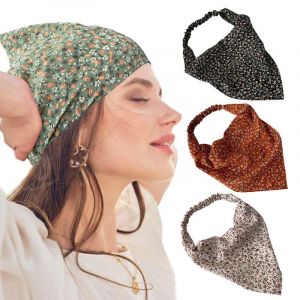 4 Pcs Floral Foulard, Large Bandeau Élastique Foulard - Neuf