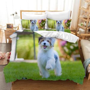 Housse De Couette Pour Chien 220&times;240cm,Ensemble De Literie Pour Enfants,Housse De Couette Pour Chien Avec Fermeture &Eacute;clair + 2 Taies D'oreiller 50x75cm(D4) - Neuf