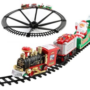 Train &eacute;lectrique de No&euml;l avec lumi&egrave;res et sons pour d&eacute;corer le sapin - Jouet &agrave; piles - Neuf