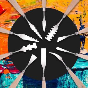 Ensemble De Couteaux &Agrave; Peinture - 10pcs Spatule Palette Couteau Outils De Peinture Couteaux - Neuf