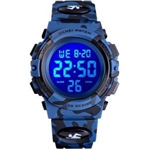 Kalanka-Enfants Montre Numérique Sport Extérieur 50m Étanche Montres Électroniques Réveil 12/24 H Chronomètre Calendrier Boy Girl Montre - Neuf