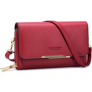 KALANKA-Sac Téléphone Portable Femme - Petit Sac Bandoulière Femme - Sac à Bandoulière Femme en Cuir PU - Sac À Bandoulière Petit avec Réglables Bandoulière - Neuf