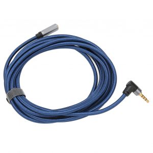 Cable audio 3,5 mm femelle vers male, rallonge audio 4 poles a angle droit de 90 degres, 3 m - Neuf