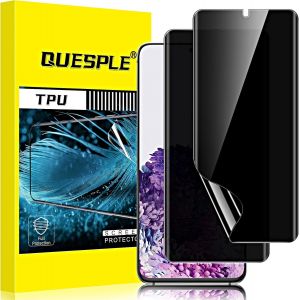 [2 Pi&egrave;ces] Protection &Eacute;cran Anti Espion Pour Samsung Galaxy S20 Plus, 3d Incurv&eacute; Couverture Compl&egrave;te Tpu Film De Confidentialit&eacute; Protection En &Eacute;cran, Compatible Avec Lecteur D`Empreinte - Neuf