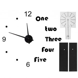 HJLIAN Horloge murale en acrylique, autocollants miroir, decoration murale moderne, articles menagers, noir - Neuf