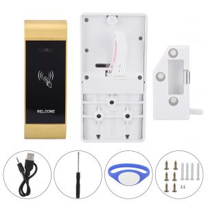HJLIAN Serrure electronique a capteur intelligent pour armoire a dossiers, avec bracelet de deverrouillage en U (dore) - Neuf