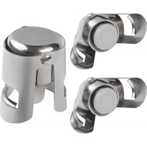Checarzhn--No1-3pcs Bouchon À Champagne Prosecco En Acier Inoxydable, Bouchon De Bouteille De Vin Mousseux Anti-Fuite, Bouchon Économ Ur De Bulles Réutilisable Pour Mariage Anniversaire Cadeau - Neuf