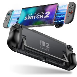 &Eacute;tui Amovible pour Nintendo Switch 2 2025, &Eacute;tui de Protection TPU Grip Accessoires avec Joycon Design &agrave; D&eacute;gagement Rapide pour Switch 2,Coque Rigide Anti-rayures et Antichoc pour Console, Noir - Neuf