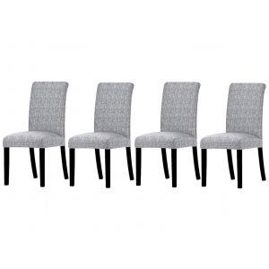 Lot De 4 Housses De Chaise Extensibles Et Lavables Pour Salle &Agrave; Manger - Gris - Neuf