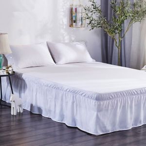 Blanc, Queen150x200+38cm, Anti-Poussière, Jupe De Lit Élastique Américaine, Couvre-Lit Style Princesse - Neuf