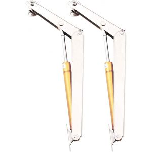 Lot de 2 vérins à gaz hydrauliques 200 N en acier laminé à froid pour portes d'armoires et coffres à jouets (argent) - Neuf