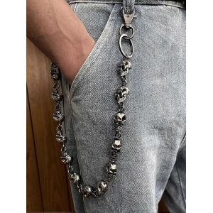 Gothique Punk Taille Lourde Cha&icirc;ne Hommes Cr&acirc;ne Porte-Cl&eacute;s Portefeuille Cha&icirc;ne Biker Riding Rock Accessoires De Mode - Neuf