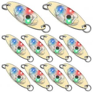 10 Pcs Leurres De Pêche Led Cuillères De Pêche Sous-Marin Flasher Basse Flétan Clignotant Traîne Profonde Goutte - Neuf