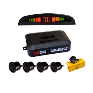 ERYI-Radars De Recul Pour Voiture, 4 Capteurs Universels Capteur De Recul Voiture Avec Affichage Couleur Led, Kit Alarme Audio De Recul (Noir) - Neuf