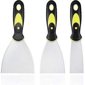 Pi&egrave;ces Ensemble De Spatules En Acier Inoxydable,Couteau &Agrave; Mastic Avec Spatule &Agrave; Manche En Plastique,Couteau &Agrave; Palette Rayures,Spatule De Bricolage Pour L'enl&egrave;vement De Peinture De D&eacute;coration De Bricol - Neuf