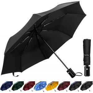 Parapluie Pliant Automatique, Parapluie Homme Parapluie De Voyage R&eacute;sistant &Agrave; La Pluie De R&eacute;sistance Compacte De Haute Qualit&eacute; Pour Les Hommes Et Les Femmes Poign&eacute;e Non Glissante - Neuf