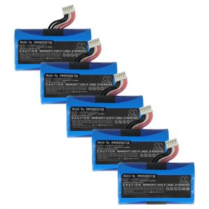 vhbw 5x Batterie compatible avec Newland N900, N910, N510 scanner de code-barre POS (2600mAh, 7,4V, Li-ion) - Neuf