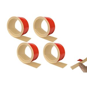 Lot de 4 bandes de transition autocollantes pour sols stratifi&eacute;s et carrelages, motif bois, longueur 1 m - Neuf