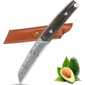Checarzhn--No1-Couteau À Fruits Couteau D'office En Acier Inoxydable Couteau De Cuisine Pour Couper Les Fruits Couteau De Cuisine À Découper Les Fruits Et Légumes Avec Étui En Cuir - Neuf