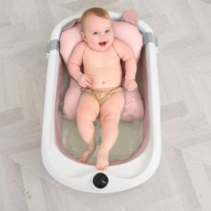 Baignoire B&eacute;b&eacute; Pliable - Thermom&egrave;tre Et Coussin Inclus - Cloud - Pink | Superbe Bebe - Neuf