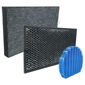 vhbw 3x Filtre compatible avec Sharp KC-860U, KC-A60E purificateur d'air - filtre HEPA, filtre &agrave; charbon actif, m&egrave;che d'humidification - Neuf