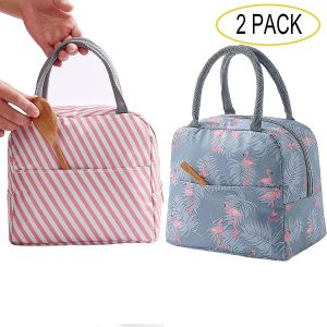 2pcs Lunch Bag Cooler Bag Cool Box Sac isotherme Lunch Bag Lunch Bag Picnic Bag For Grocery Transpor - Neuf