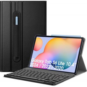 Clavier Pour Samsung Galaxy Tab S6 Lite 2024/2022/2020 10.4 Pouces - [Azerty Français] Clavier Bluetooth Sans Fil Etui Multiposition Housse Fine Et Légère, Noir - Neuf