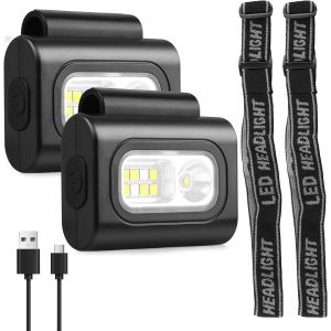2 Pack Led Clip Lights Powerful Magnetic Rechargeable Waterproof Small Usb Running Light Safety Light For Beanie, Jogger, Runner, Fishing, Stroller - Neuf