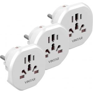 TLP-3PC Adaptateur Prise Anglaise vers France,Adaptateur Prise USA vers France,Adaptateur de Voyage pour UK, USA, Canada, Chine, Australie, Italie, Suisse, Prise Monde, Blanc - Neuf