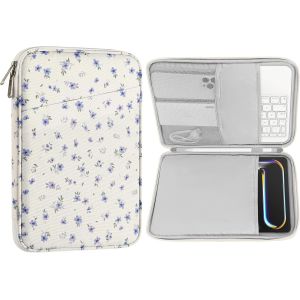 LORANKA-Housse Tablette 9-11"" Compatible avec 11"" iPadAir M3, iPad A16 2025, Pro 11 M4 2024/11"" Air M2 2024/i-Pad 10e 10,9 2024/Air 5/4 10,9, Galaxy Tab S9/S8/A8/A7 2022, Bleu Menthe Floral - Neuf