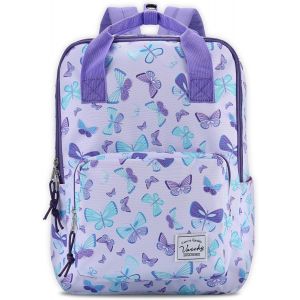 Cartable Fille Primaire, Léger Sac À Dos Enfant Filles 4-8 Ans Confortable Dossier A4 Sac D'École Pour Maternelle Voyage Avec Sangle De Poitrine Et Poches Latérales Papillon - Neuf