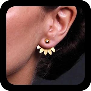 Kal-Boucles D'oreilles Lotus Boho Boucles D'oreilles Clous Feuille D'or Boucles D'oreilles Lotus Vintage Boucles D'oreilles Frontales Boucles D'oreilles Minimalistes Bijoux Pour Femmes Et Filles - Neuf