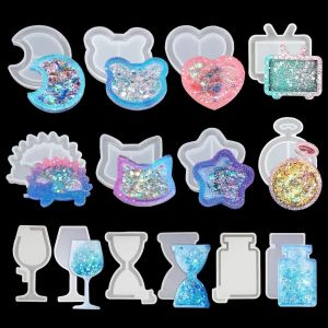 11 Moulles Silicone Resine Moule Coul&eacute;e Epoxy Moule R&eacute;sine Shaker Molds Fabrication De Bijoux Sables Mouvants Pendentif Bricolage Outils - Neuf