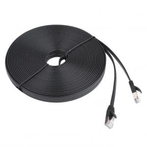 Cable reseau LaN plat blinde CaT7 RJ45 600 MHz, cordon Ethernet plat de 15 m - Neuf