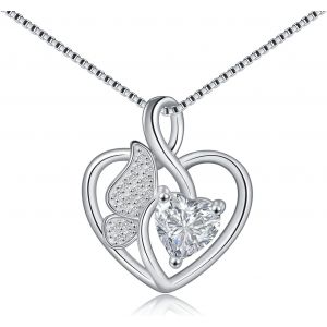 Kal-Collier Femme En Argent 925,Pendentif Papillon De C?ur,Bijoux Pour Femmes,Cadeaux Petite Amie Maman Anniversaire Fête Des Mères Noël Saint-Valentin Cadeau Elle - Neuf