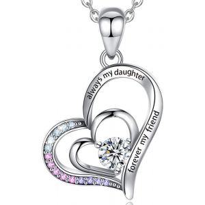 Kal-Collier &Agrave; Ma Fille De Maman Papa, Collier M&egrave;re Et Fille, Cadeaux De Maman Pour Les Filles, Cadeau De Bijoux Pour L'anniversaire, No&euml;l, L'obtention Du Dipl&ocirc;me - Neuf