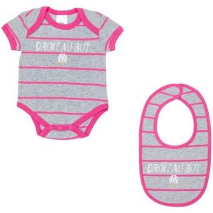 18 Mois - Body Bavoir Bébé Fille Om - Collection Officielle Olympique De Marseille - Neuf