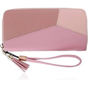 Portefeuille Pour Femme En Simili Cuir Lisse Et Doux,1 Pi&egrave;ces Femme Portefeuille Blocage Rfid En Pu Cuir Avec Bracelet Grande Capacit&eacute;,Portefeuille Pour Femmes Tri Couleur Longue - Neuf