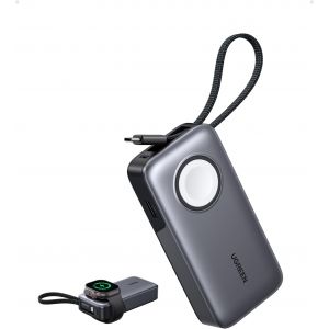 JGD-Nexode 30W Batterie Externe 10000mAh Charge sans Fil 5W pour iWatch Power Bank Câble Intégré USB C 2 Ports Chargeur Portable Compatible avec iPhone 17 16 15 14 13 12 Galaxy S25 S24 S23 AirPods - Neuf