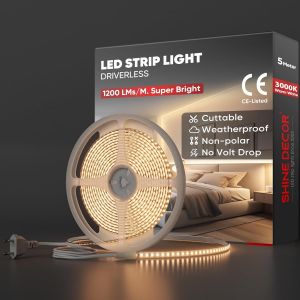 5M Bande Lumineuse Led, 220V Autocollante Silicone Bande Led &Eacute;tanche Ip65, Smd 2835 120 Leds/M Ultra Haute Luminosit&eacute; Pour D&eacute;coration Maison Cuisine Jardin Eclairage Led (Blanc Chaud) - Neuf