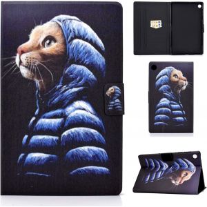 Coque pour Samsung Galaxy Tab A8 2021 10.5 Pouces/SM-X200/SM-X205, ?tui Housse Samsung A8 2021,Coque de Protection avec Support Fonction pour Galaxy Tab X200, Petit Chat Jaune - Neuf