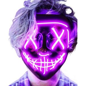 Halloween Effrayant Led Masque Visage,La Masque Lumineux 3 Modes D'&eacute;clairage Pour Les Carnavals,Les Bals Masqu&eacute;s Et Les Soir&eacute;es Costum&eacute;es De Cosplay.[J90] - Neuf