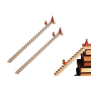Calendrier de l'Avent de No&euml;l en bois avec escalier et compte &agrave; rebours du P&egrave;re No&euml;l - Neuf