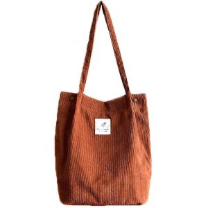Corduroy Totes Bag- Wantgor Sacs &agrave; main &agrave; bandouli&egrave;re pour femmes Grande capacit&eacute; Shopping Bag (marron) - Neuf