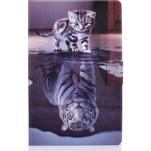 Coque Samsung Tab A T510 T515 T517, 10,1 Pouces en 2019, Housse de Protection l&iquest;&iquest;g&iquest;&iquest;re avec Support de Fonction, pour Galaxy Tab A SM-T510 SM-T515 SM-T517 (Chat et Tigre) - Neuf