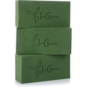 MEVRONISSHOP-Mousse Florale, Lot de 3 - Mousse Florale pour Fleurs fra&icirc;ches, Fleurs s&eacute;ch&eacute;es, compositions Florales et couronnes de l'Avent - 20 x 10 x 7 cm (Vert) - Neuf