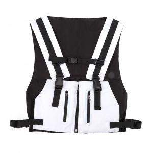 Hjlian Gilet Militaire D'exterieur Pour Homme, Veste De Cyclisme, De Course, De Chasse, Multifonction, Avec Bande Reflechissante, Blanc - Neuf