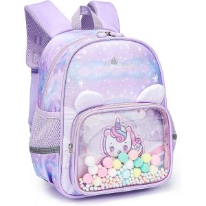 Sac à Dos Enfant Maternelle Filles Petit Licorne Sac à Dos Enfant Ecole Animal Imperméable Sacs à Dos Mignon Préscolaire Cartable Scolaire Tout-petits Sac D'école pour Enfans 2 à 6 Ans,Violet - Neuf